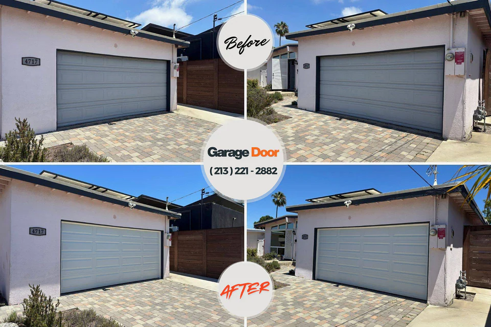 Before and after: garage door repair Halstead, KS